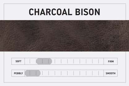LEATHER BUCKET BAG - LARGE - CHARCOAL BISON