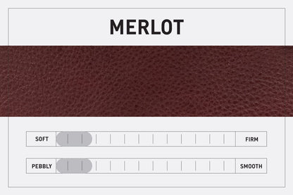 LEATHER TOP ZIPPER POUCH - MERLOT