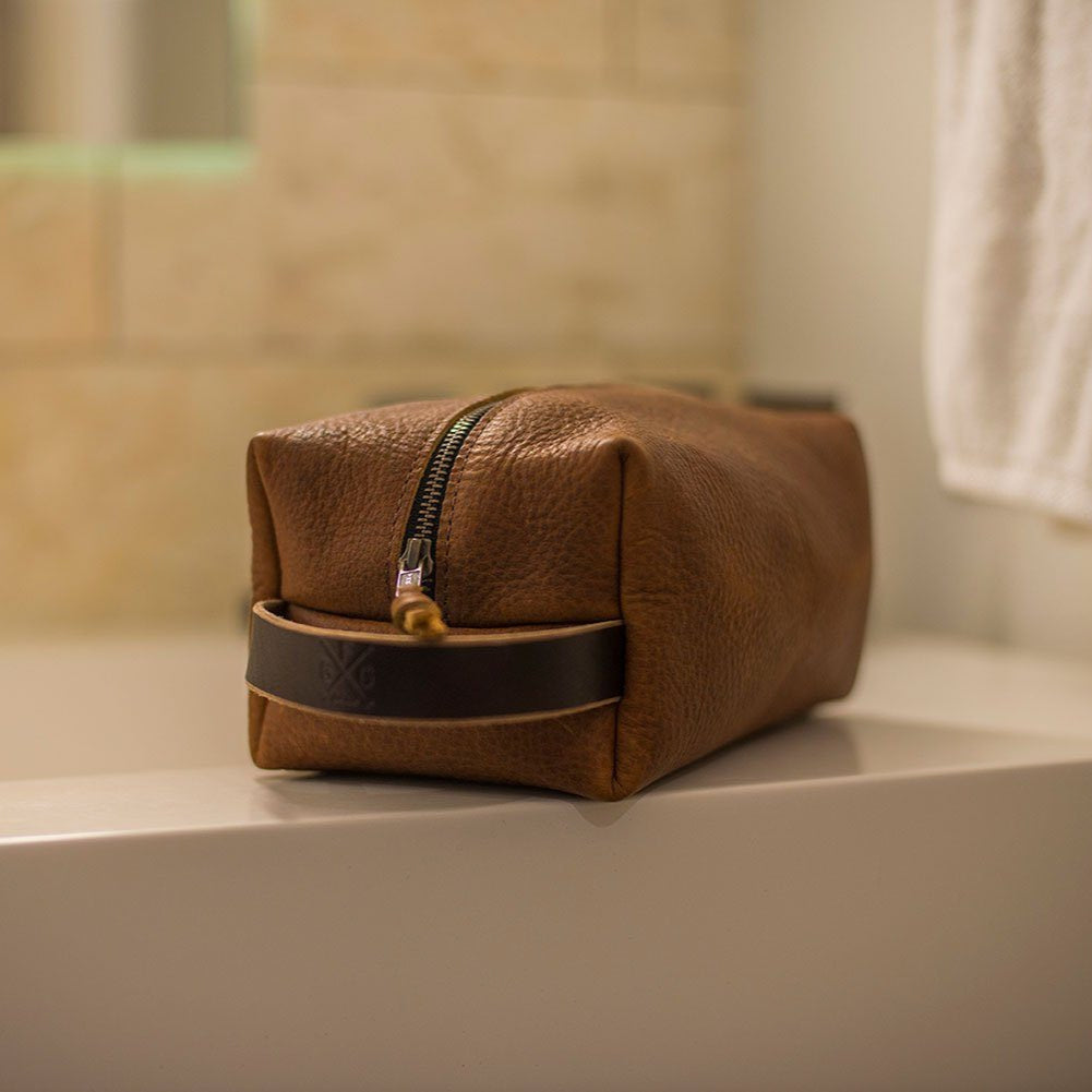 Handmade Leather Dopp Kit Leather Toiletry Bag Go Forth Goods