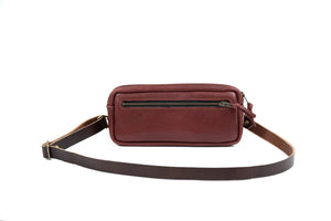 LEATHER FANNY PACK / LEATHER WAIST BAG - DELUXE - MERLOT