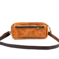 LEATHER FANNY PACK / LEATHER WAIST BAG - DELUXE - PEANUT BISON