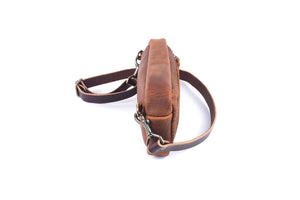 LEATHER FANNY PACK / LEATHER WAIST BAG - BLACK