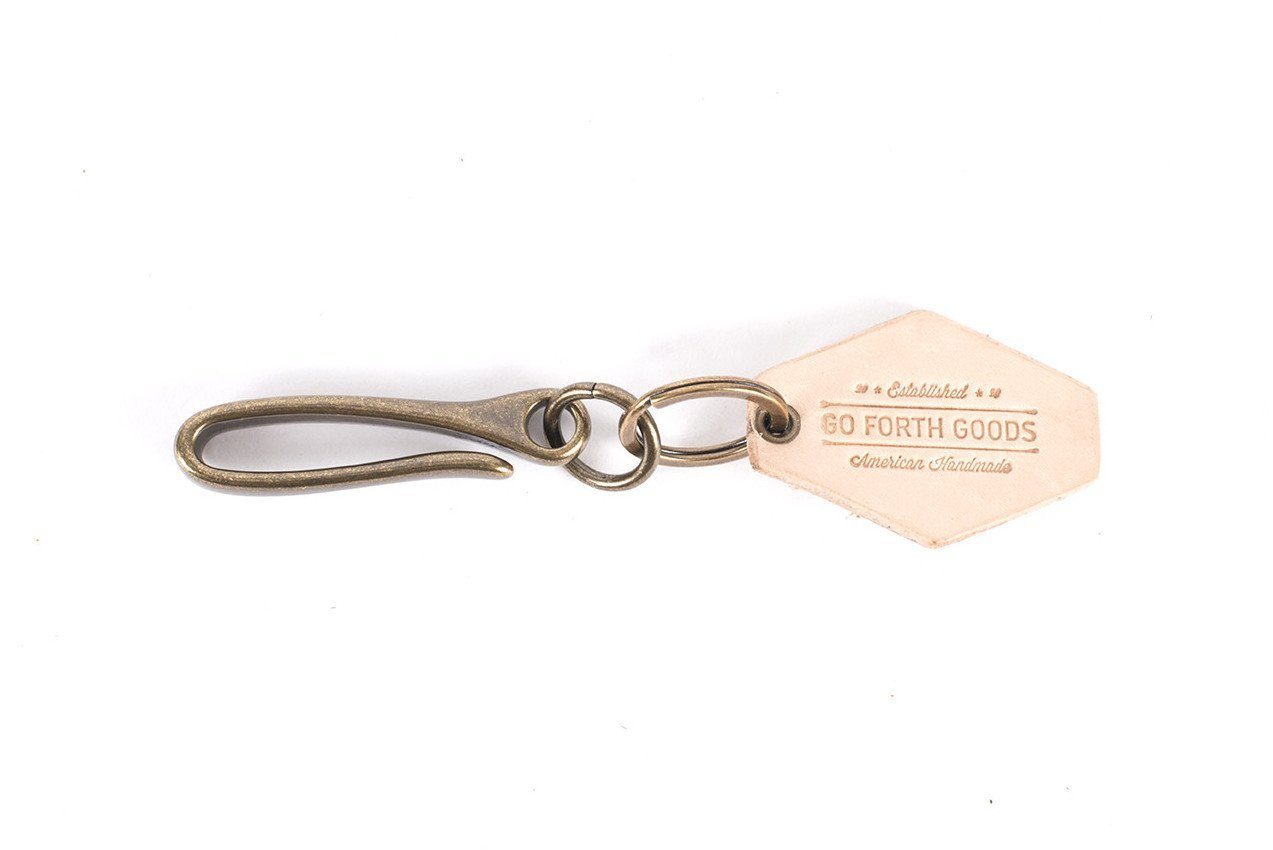 Go Forth Goods Fish Hook Key Chain Natural/Brass