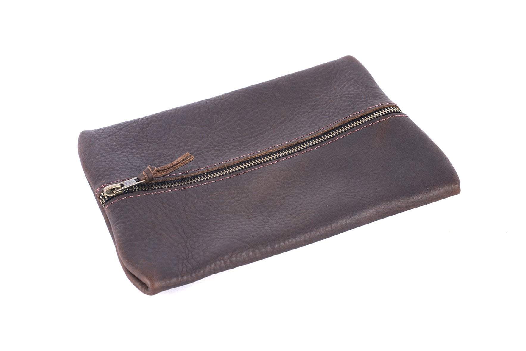 Flat Pouch - Brown leather pouch