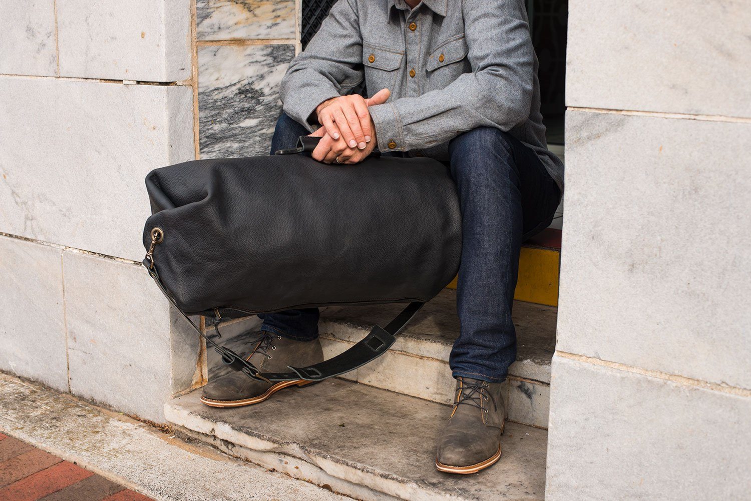 Handmade Leather Duffle Bag Military/Army Duffle Bag Gunnar