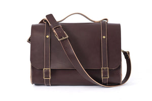 Handmade Leather briefcase - Cooper Satchel - Mocha