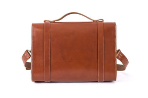Handmade Leather briefcase - Cooper Satchel - saddle