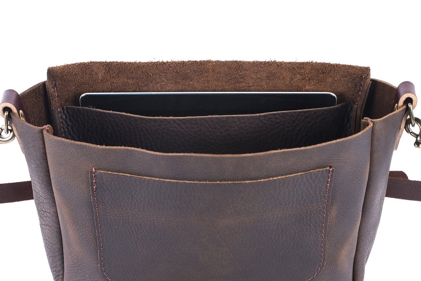 KINDLE LEATHER SATCHEL - INDIGO BISON