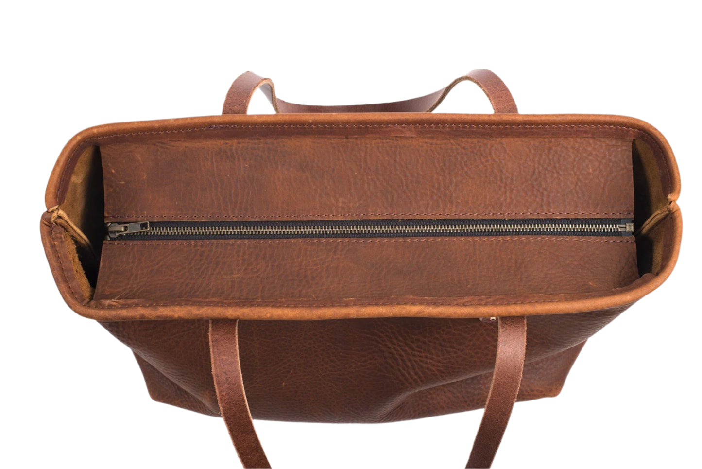 AVERY LEATHER TOTE BAG - MEDIUM - WITH ZIPPER - IN STOCK