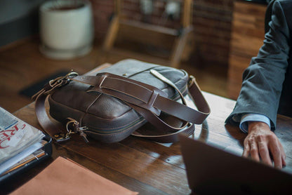 MARTIN THIN LEATHER BRIEFCASE - IN STOCK