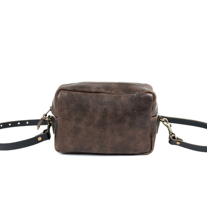 SARAH LEATHER CROSSBODY - CHARCOAL BISON