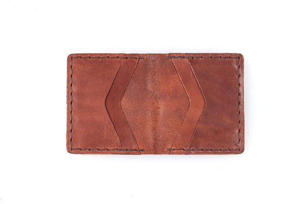 Handmade Leather Wallet - Red Single Size / 4 Initials