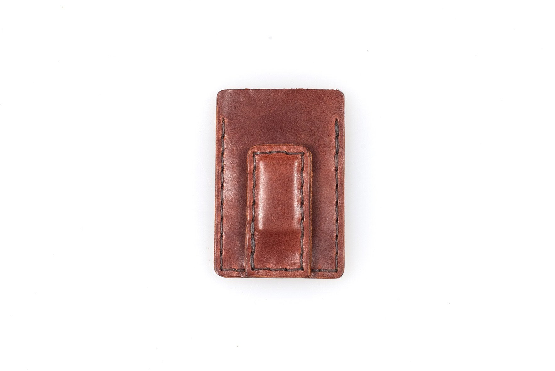 SLIM LEATHER CARD WALLET WITH MAGNETIC MONEY CLIP - Go Forth Goods