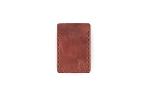 SLIM LEATHER CARD WALLET WITH MAGNETIC MONEY CLIP