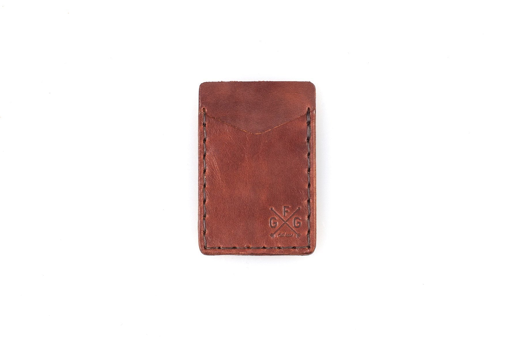 Go Forth Goods Slim Leather Card Wallet with Magnetic Money Clip Mocha