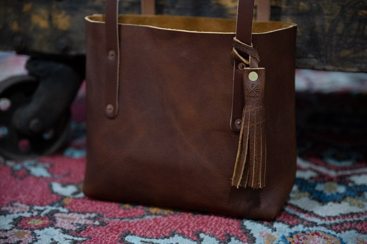 Go Forth Goods Leather Tassel Bag Charm Redwood Bison (Limited Edition)