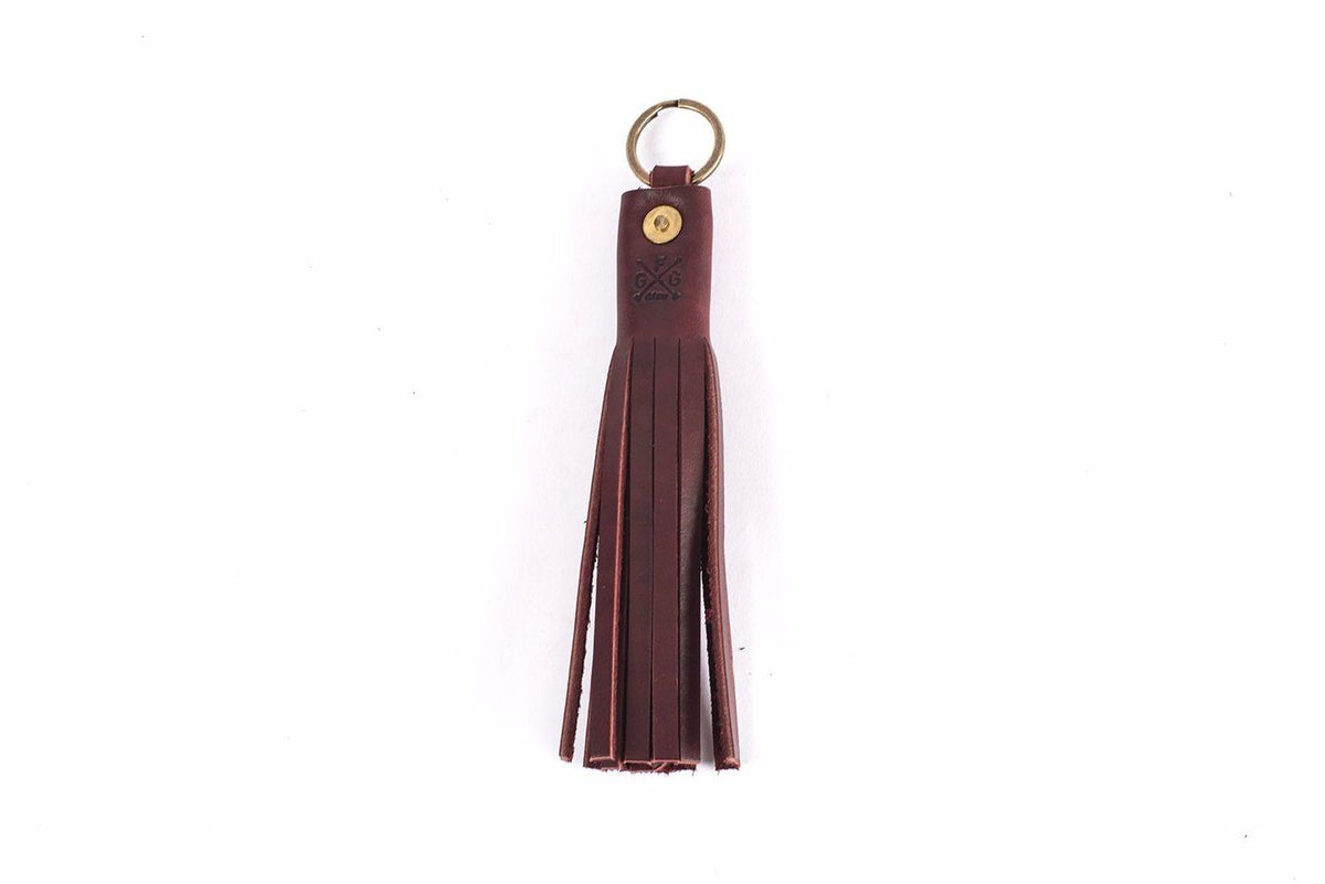 Go Forth Goods Leather Tassel Key Chain Oxblood