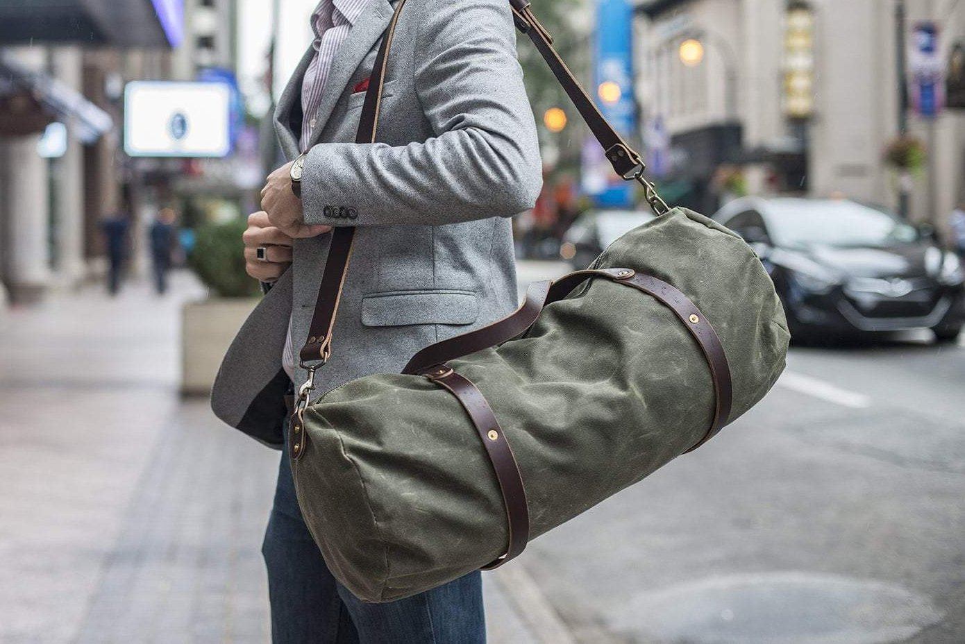 Waxed Canvas Duffle Bag The William Duffle Waxed Canvas Bag – Go